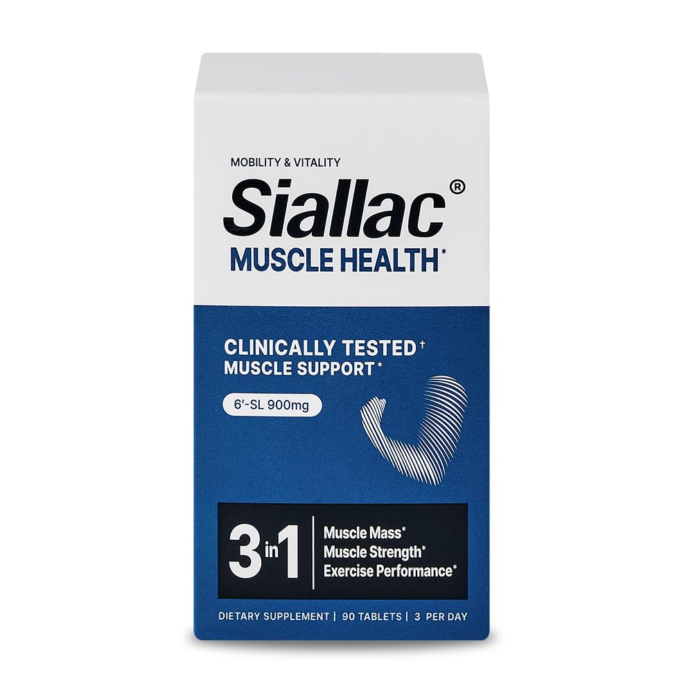 Muscle Health - Made in USA - Enhance Muscle Mass & Strength, Fast Workout Recovery, Reduce Fatigue & Boost Exercise Performance, 6-Sialyllactose (6-SL), 900mg, 90 Tablets - Medaid International
