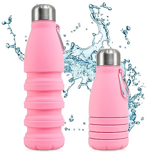 Perfekto24 - Collapsible Silicone Water Bottle, BPA Free, Non-Toxic, 550ml