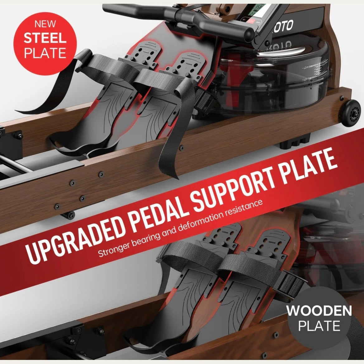 Solid Oak Water Resistance Rowing Machine