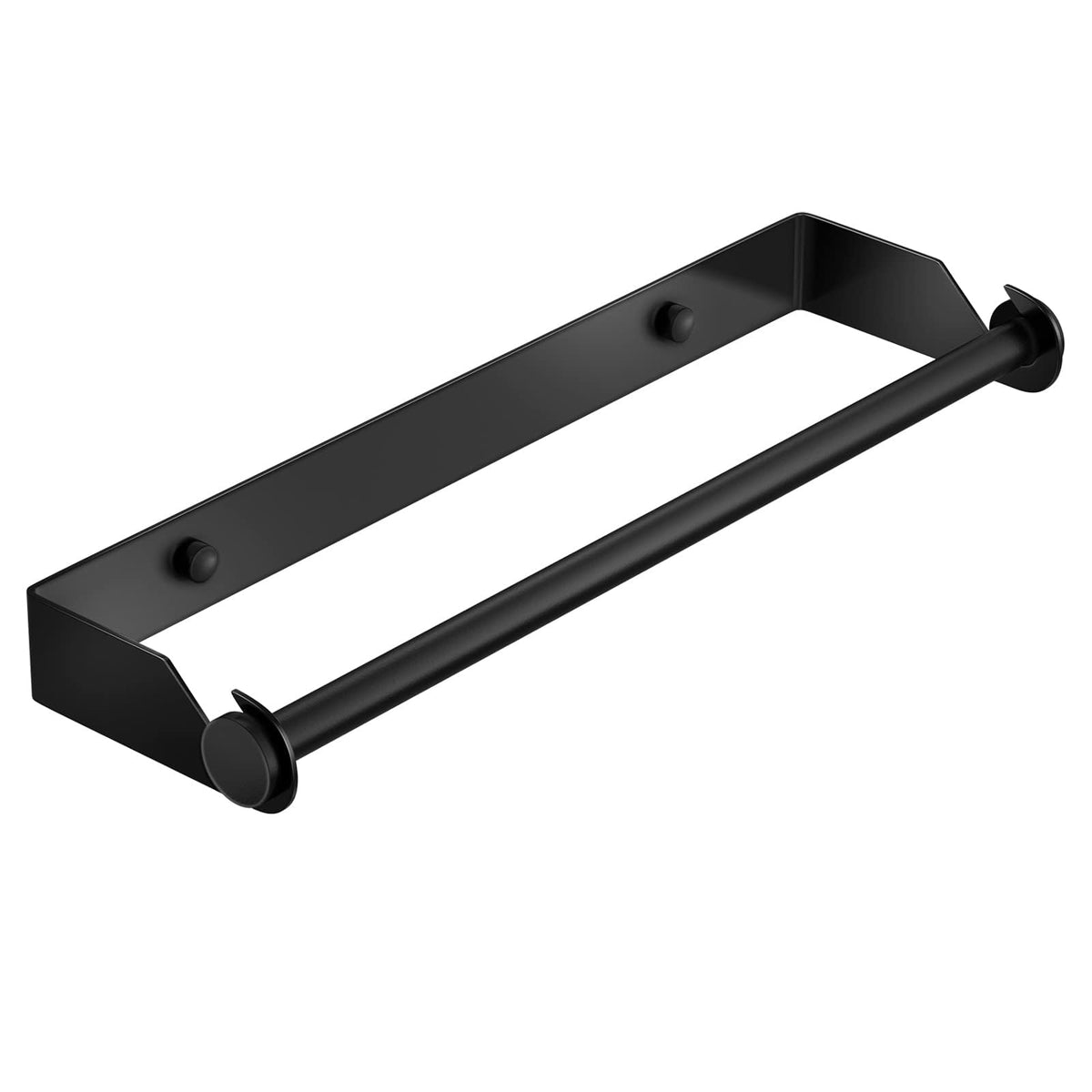 TERRIFI Paper Towel Holder Under Cabinet for Kitchen, Wall Mount Paper Towel Holder Self-Adhesive or Drilling, Paper Roll Holder Paper Towel Rack for Kitchen, Bathroom, Pantry, Sink, Black