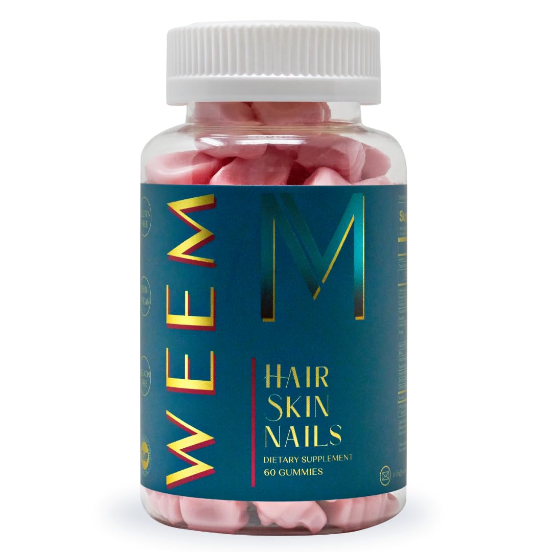 WEEM Hair Skin and Nails Gummies - Supports Healthy Hair - Vegan biotin Vitamins for Women & Men Supports Faster Hair Growth, Stronger Nails, Healthy Skin, Extra Strength (1) - Medaid International