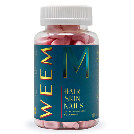 WEEM Hair Skin and Nails Gummies - Supports Healthy Hair - Vegan biotin Vitamins for Women & Men Supports Faster Hair Growth, Stronger Nails, Healthy Skin, Extra Strength (1) - Medaid International