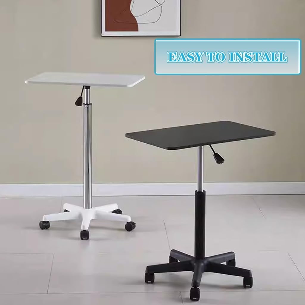 Small Height Adjustable Mobile Office Desk, Portable Laptop Table with Brake Roller AS6 - Medaid International