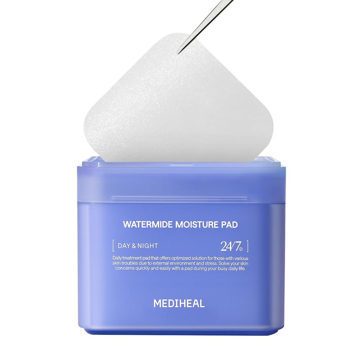MEDIHEAL Toner Pads [Watermide] - Moisture Pad for Intensive Hydration & Soothing - Contains Squalane to Increase Absorption Rate - Vegan Derma Gel Texture Pad (100 Count) - Medaid International
