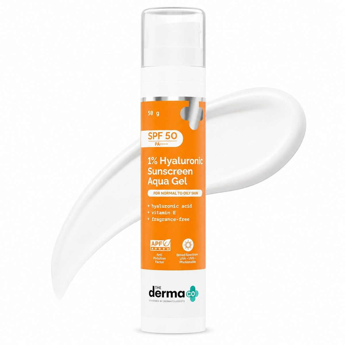 The Derma Co 1% Hyaluronic Sunscreen Aqua Gel SPF 50 PA++++, 50g