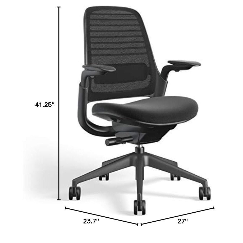Steelcase Series 1 Office Chair - Ergonomic Work Chair with Wheels for Carpet - Helps Support Productivity - Weight-Activated Controls, Back Supports & Arm Support - Easy Assembly - Licorice|B078HG8HWF