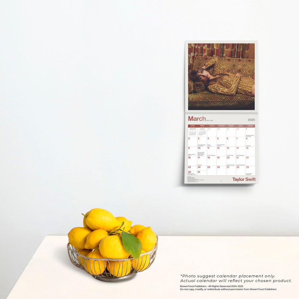 Taylor Swift OFFICIAL | 2025 7 x 14 Inch Monthly Mini Wall Calendar | Plastic-Free | BrownTrout | Music Pop Singer Songwriter Celebrity - Medaid International