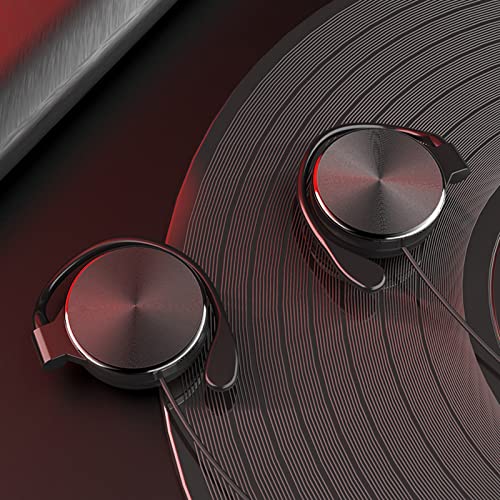Diioomieeu - Over The Ear Sport Earbuds with Mic, Soft Ear Hooks, 260° Wraparound Design