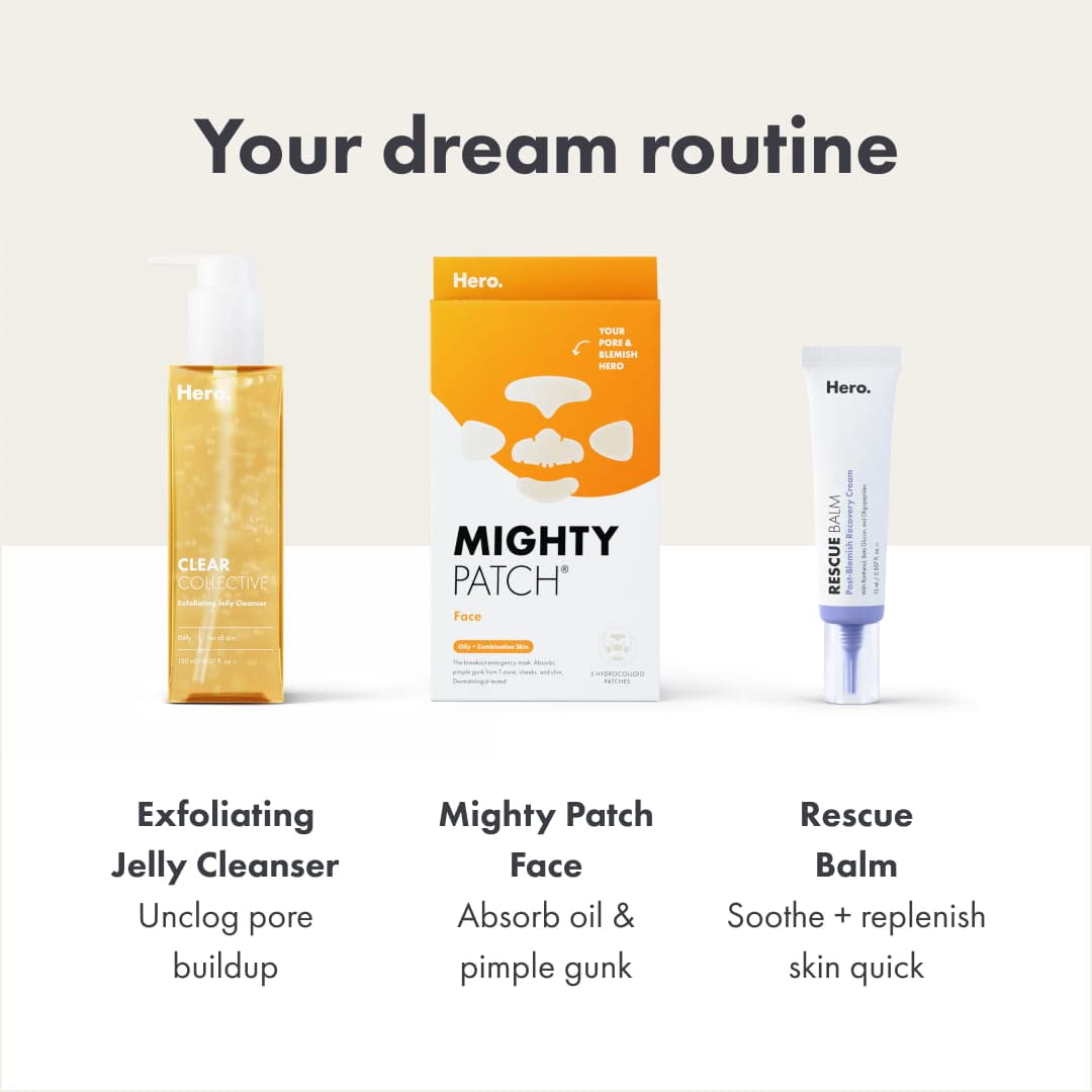 Hero Cosmetics Mighty Patch™ Face Patch - XL Hydrocolloid Face Mask for Acne, 5 Large Pimple Patches for Zit Breakouts on Nose, Chin, Forehead & Cheeks (1 Count) - Medaid International