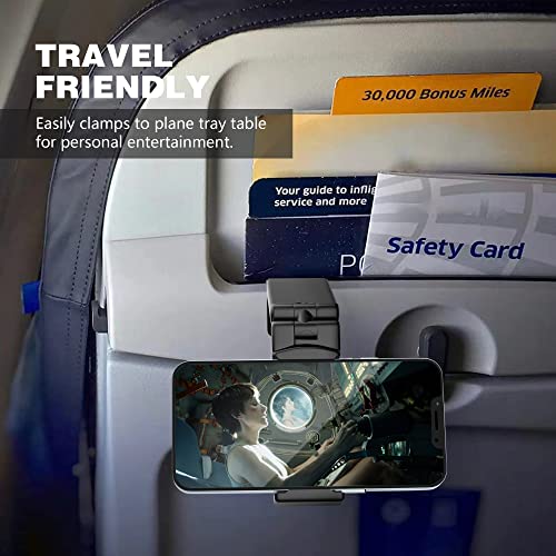 Perilogics Universal in Flight Airplane Phone Holder Mount. Hands Free Viewing with Multi-Directional Dual 360 Degree Rotation. Pocket Size Must Have Airplane Travel Essential Accessory for Flying - Medaid International