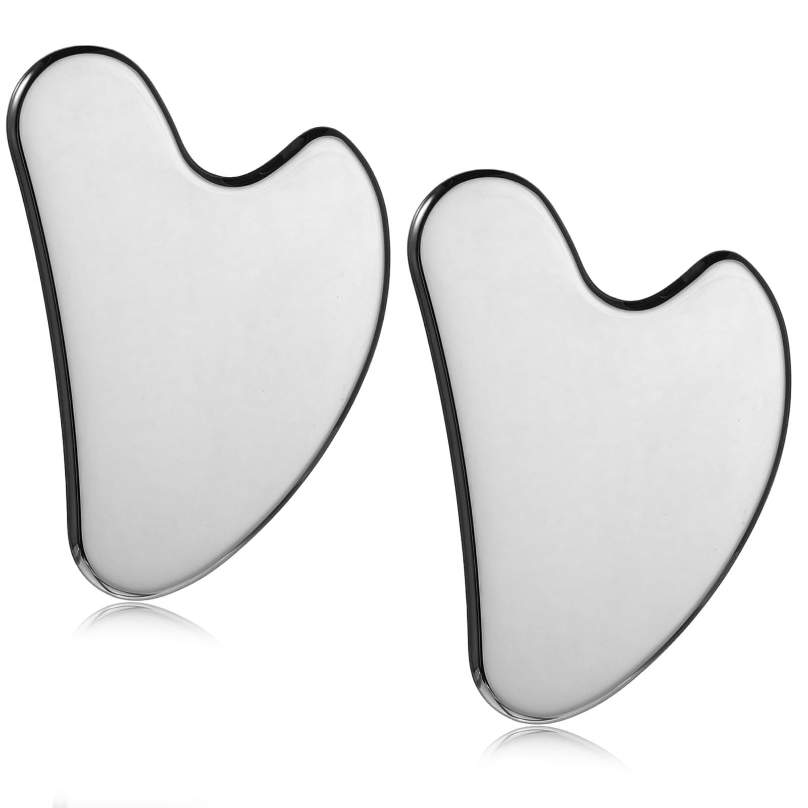 QFGasre 2 Pcs Stainless Steel Gua Sha Face Tools Metal Silver Guasha for Self Care Manual Massage Tool for Face and Body Treatment Back Muscles Pain Relief Puffiness Reducing Gift for Men Women - Medaid International