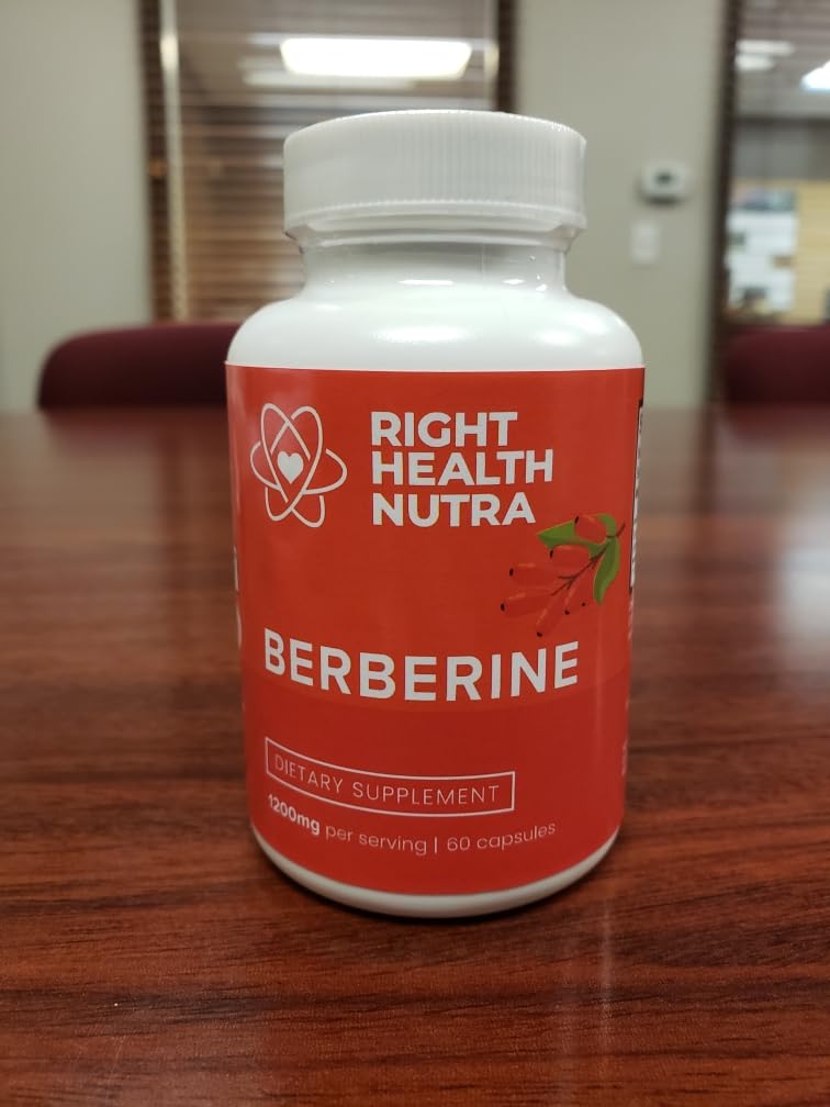Right Health Nutra - Berberine 1200mg - 60 Capsules - Pure, Natural Support for Fighting Free Radicals, Boost Immunity & Balance Microbiome - Vegan & Natural Berberine Capsules - Medaid International