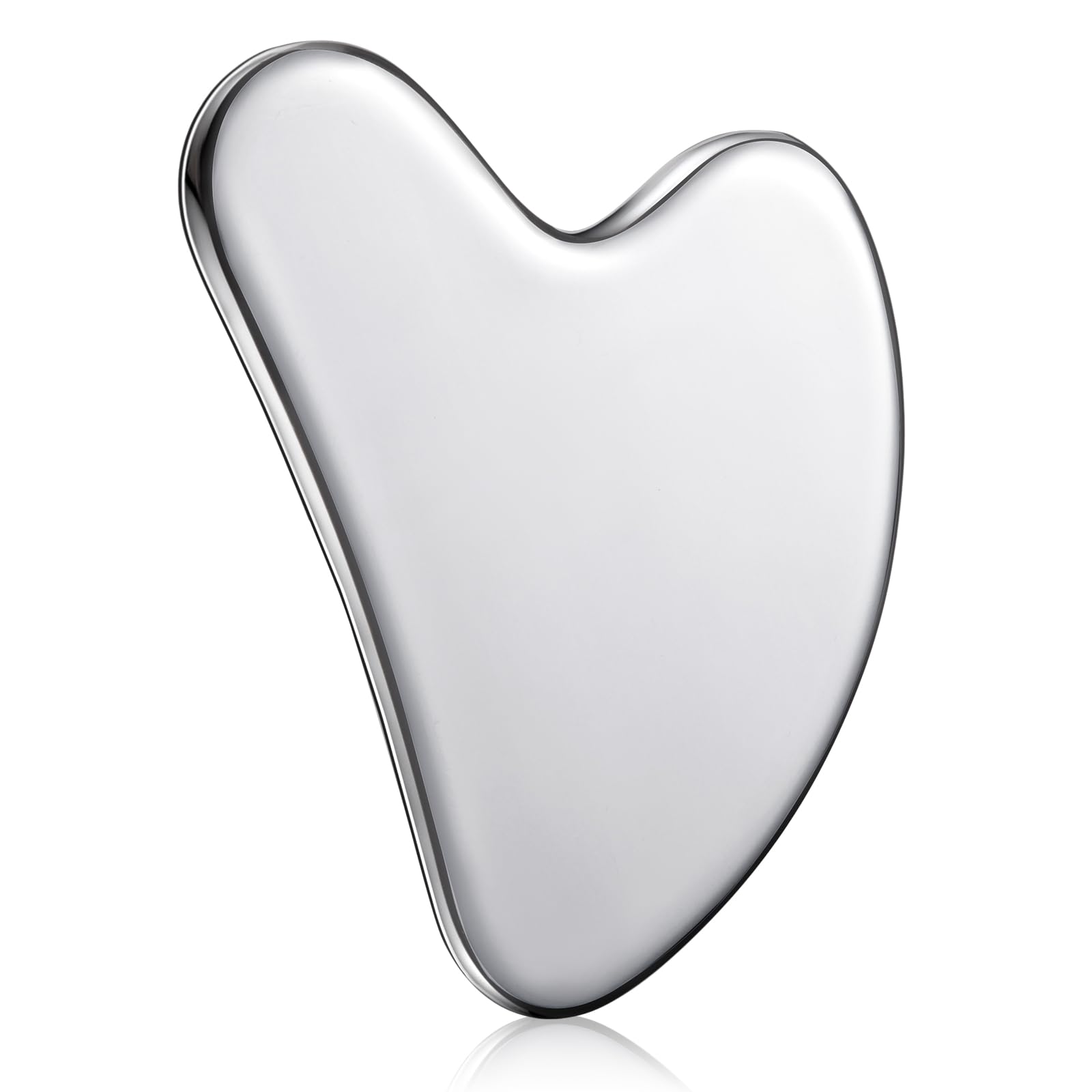 Nuanchu Stainless Steel Gua Sha Facial Tools Metal Guasha Tool for Face Body Jawline Shaper, Double Chin Reducer, Puffiness Reducing, Lymphatic Drainage Massager Skin Care Gift with Pouch(Silver) - Medaid International