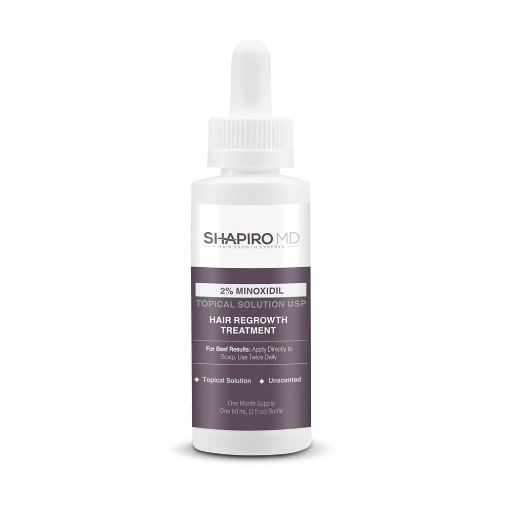 Shapiro MD Hair Growth Experts Minoxidil 2% Topical Solution for Women, Serum Promotes Hair Regrowth by Reactivating Hair Follicles (1 Month) - Medaid International
