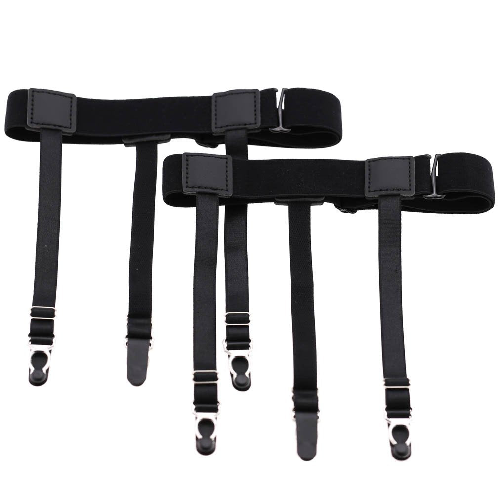 KASTWAVE Men's Shirt Holder Adjustable Elastic Shirt Garter Belt Shirt Holder with Anti-Slip Locking Clip Holder for Shirt Pleating and Fixing the Position of Men's Shirts