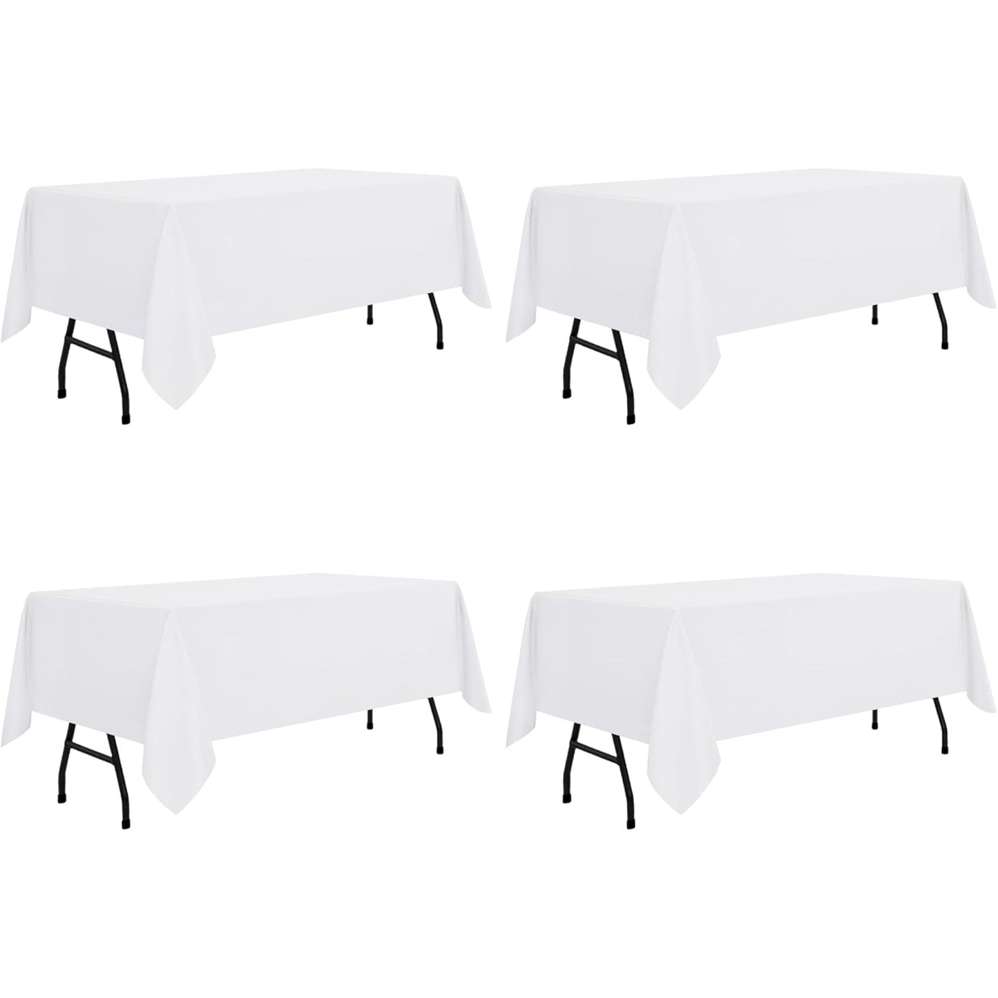 sancua Rectangle Tablecloth - 60 x 84 Inch - Stain and Wrinkle Resistant Washable Polyester Table Cloth, Decorative Fabric Table Cover for Dining Table, Buffet Parties and Camping, Black - Medaid International
