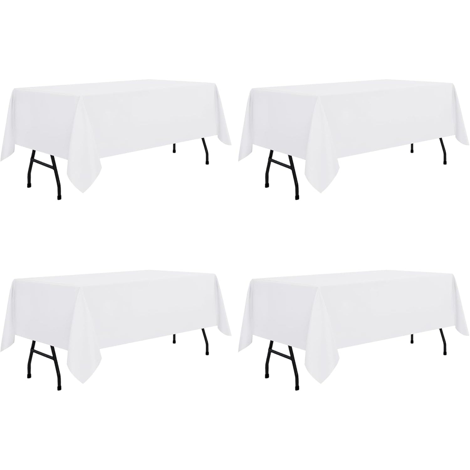 sancua Rectangle Tablecloth - 60 x 84 Inch - Stain and Wrinkle Resistant Washable Polyester Table Cloth, Decorative Fabric Table Cover for Dining Table, Buffet Parties and Camping, Black - Medaid International