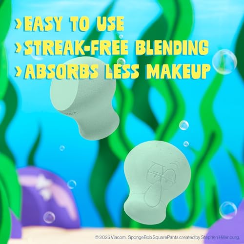 wet n wild SpongeBob SquarePants Collection Makeup Sponge, Hydrophilic Reusable 3D Hourglass Beauty Blender for Smooth & Streak-Free Application – Squidward Tentacles - Medaid International