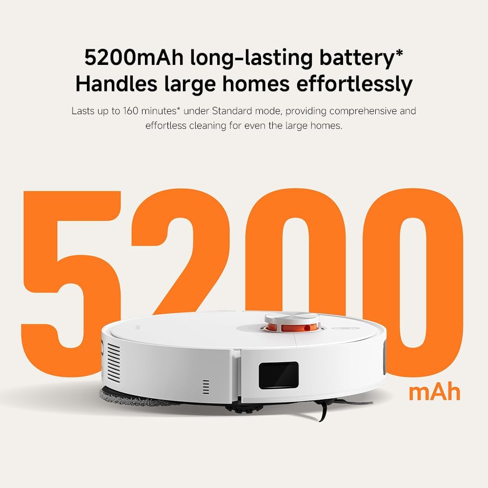 Xiaomi Robot Vacuum X20 Pro with 7000Pa Suction power, All-in-One Station, Auto Mop washing, Hot air drying, Auto dust collection, Carpet Detection, LDS Navigation, 160min Runtime, App & Voice Control