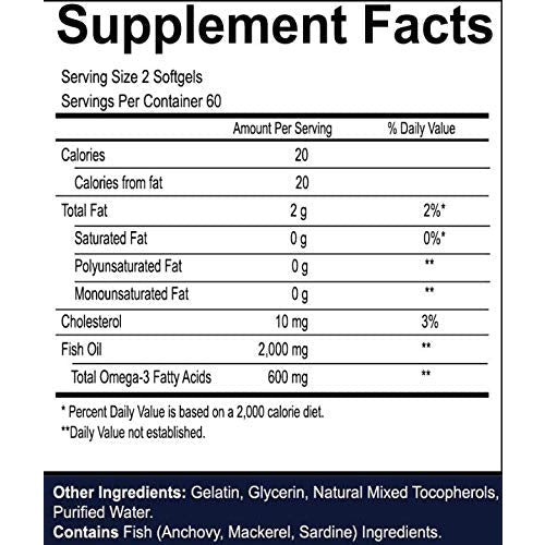 Your Nutritionist Omega-3 Fish Oil 1000mg, Heart Health, 120 softgels - Medaid International