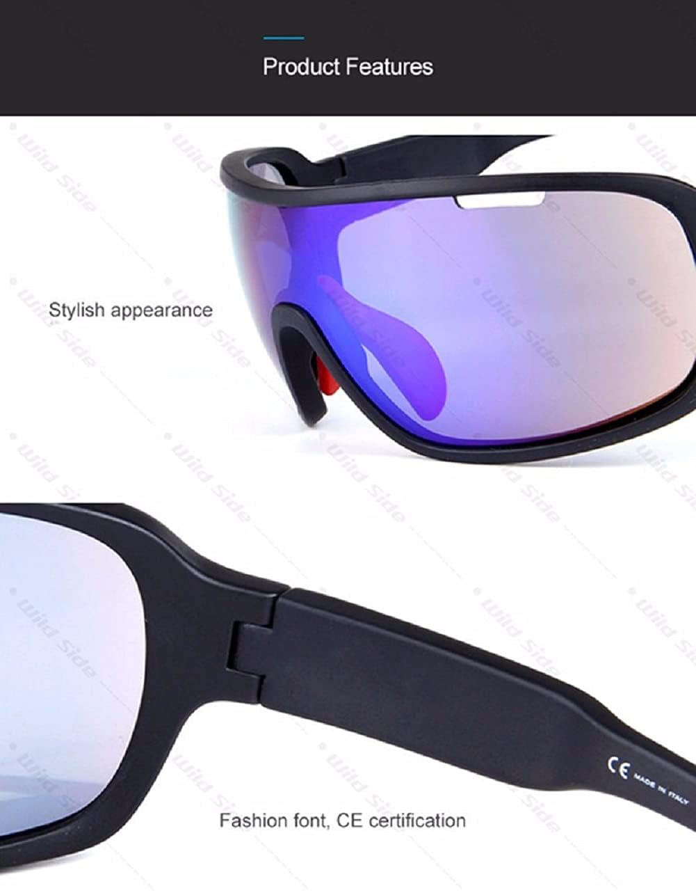 Polarized Sports Sunglasses, UV400 Protection Running Mountain Bike Sun Glasses