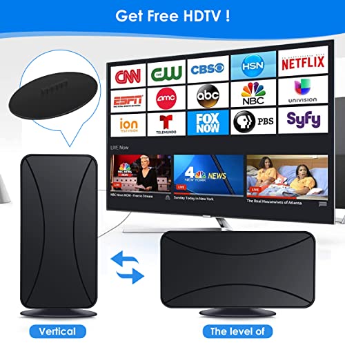 Syengkky - 400+ Miles Range Indoor Digital TV Antenna with Amplifier, Supports 8K/4K