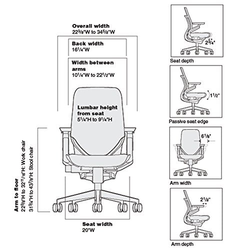 Steelcase Gesture Office Desk Task Chair with Headrest Cogent Connect Blue Jay Fabric Platinum Light Frame (Light/Light) - Medaid International