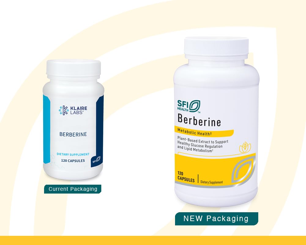 Klaire Labs SFI Health Berberine HCI 500mg - Berberine Supplement - Gluten-Free, Hypoallergenic (120 Capsules) - Medaid International
