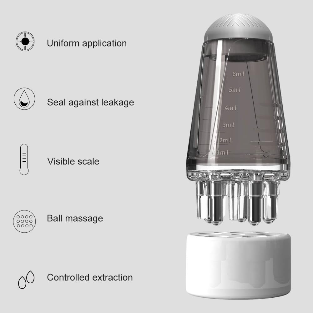 Scalp Applicator Comb for Hair Growth, Hair Oil Scalp Massager Root Comb Bottle for Essential Oil Hair Treatment (Grey) - Medaid International