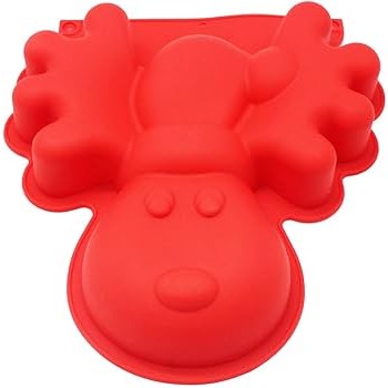 Munchies Tools Reindeer Silicone Chocolate and Cake Mold 9 Inch Red