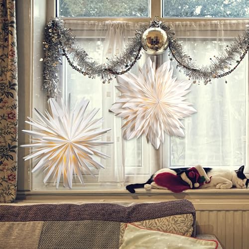 Eanloly - Illuminated LED Christmas Star for Indoor Window Decoration, 45 cm