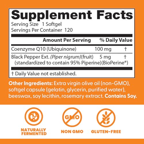 Doctor's Best High Absorption CoQ10 with BioPerine, Gluten Free, Naturally Fermented, Heart Health, Energy Production, 100 mg, 120 Count - Medaid International