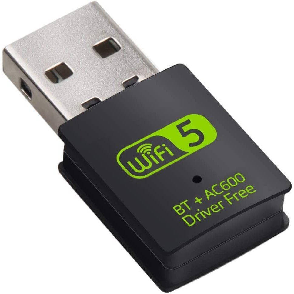 Monbeq - USB WiFi Bluetooth Adapter, 600Mbps Dual Band, Mini Dongle for PC