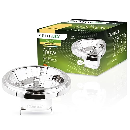 Lumiled - LED AR111 G53 Bulb 12V 15W Warm White 3000K, 1521 Lumen