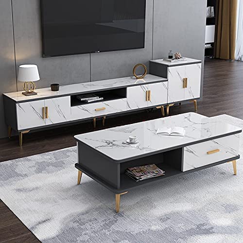 Glossy Marble Paper Granite Gray/White Wallpaper Peel and Stick Wallpaper Self Adhesive Removable Wallpapers 15.8″ ×118″ Waterproof Countertop Paper for Cabinet Countertop Furniture Kitchen Viny Film - Medaid International