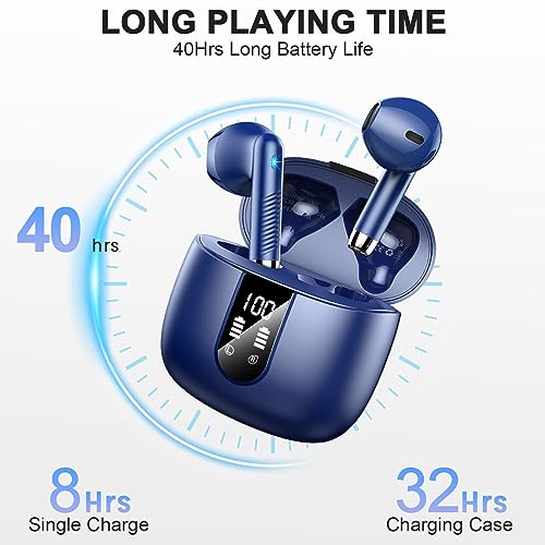 Wasart - Wireless Earbuds Bluetooth 5.3, 40H Playtime, IP7 Waterproof, Touch Control