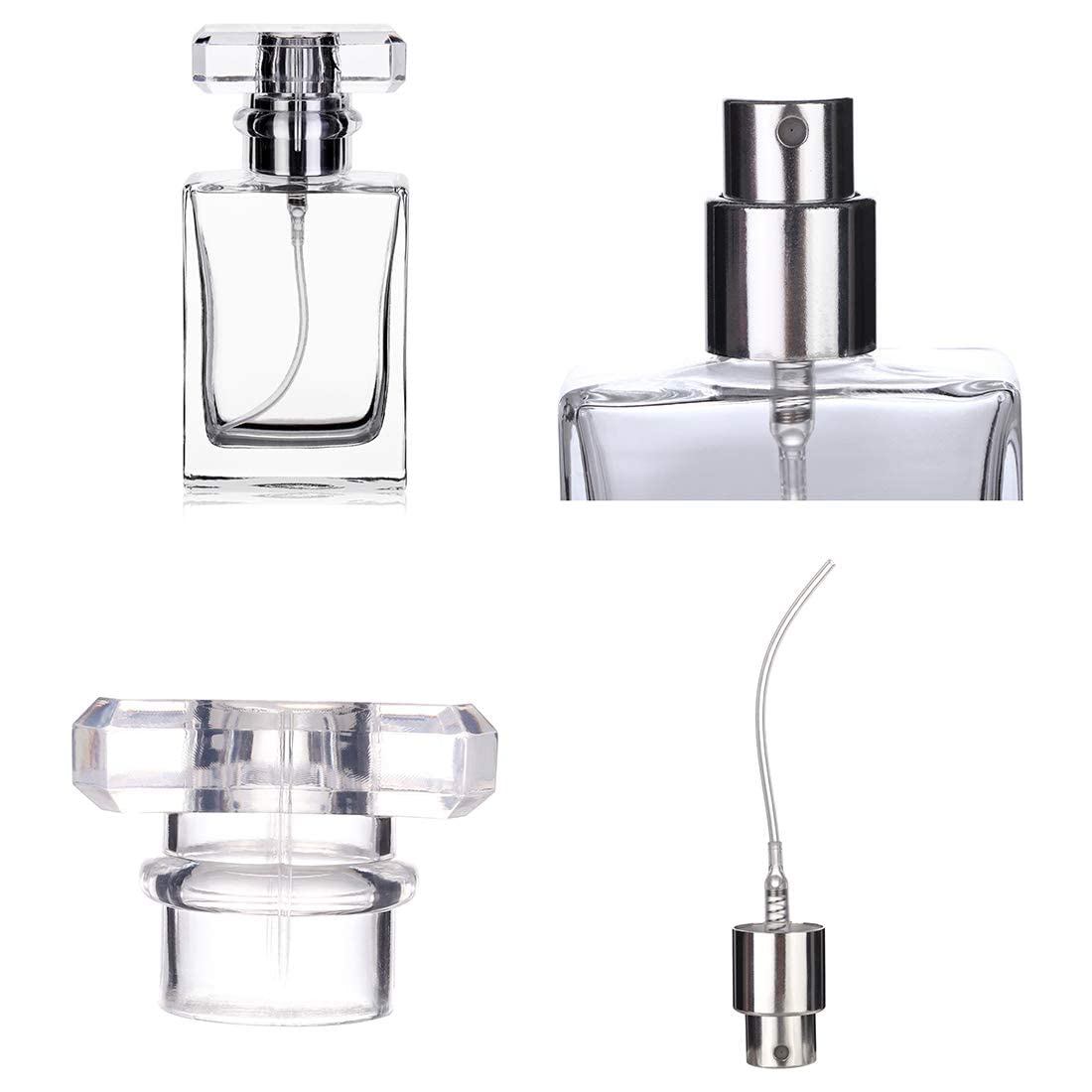 TERRIFI 6-Pack 30ml Refillable Perfume Bottles, Portable Glass Atomizer with Spray Applicator, Ideal for Travel & Gift