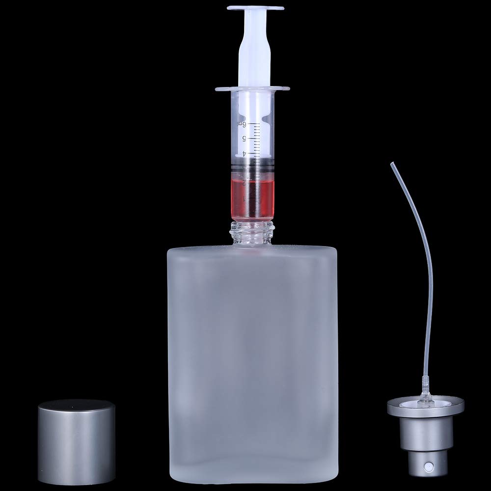 2 Pack 100ml/3.38 Oz Empty Frosted Glass Spray Bottle Perfume Atomizer, Refillable Fine Mist Spray Empty Perfume Bottles with 4 kinds of perfume dispenser (2 Pack 100ml/3.38 Oz Frosted Bottles) - Medaid International