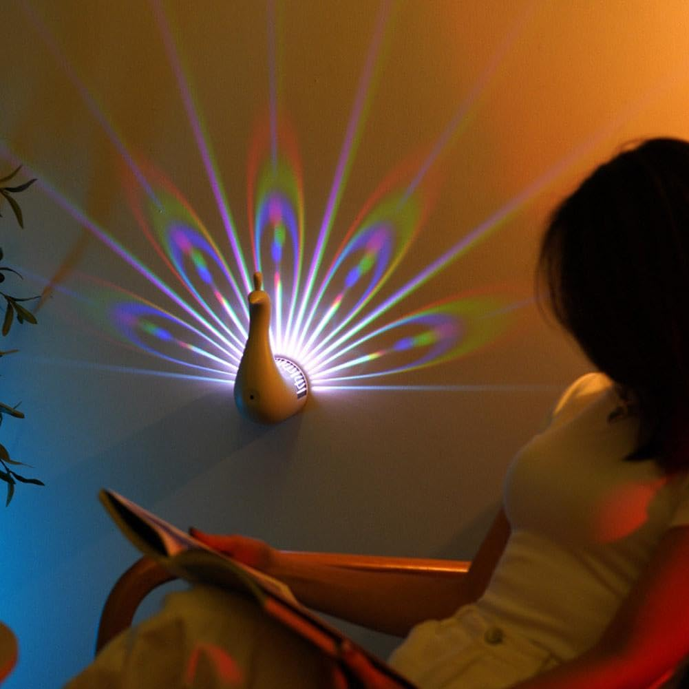 Peacock Projection Lamp, Wall Light with Remote Control - Medaid International