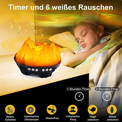 Fuqiduo - Aurora Projector with Remote, Bluetooth Speaker & 6 White Noises