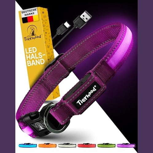 Luminous - LED Dog Collar for Small & Large Dogs, Rechargeable, Weatherproof