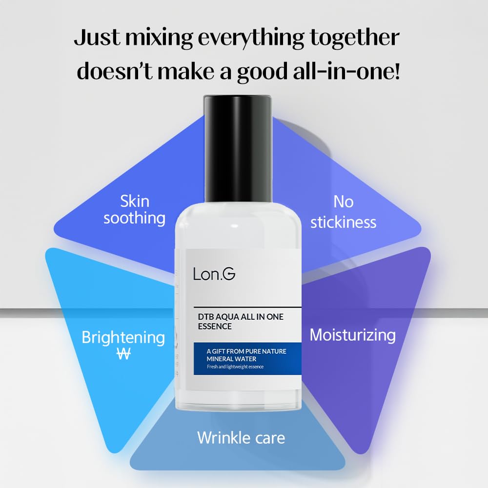 Lon.G Dive to Blue Aqua All-in-one face moisturizer Lotion for Men, Unisex, All Skin Types, Lightweight, Non-Sticky, After Shaving, Alcohol-Free, Hydrating Ceramide, Korean Skincare, 80ml 2.7 Fl oz - Medaid International