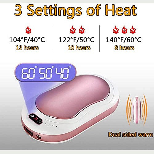 Comblu - Rechargeable 10000mAh Hand Warmers with Temperature Display, 3 Heat Levels