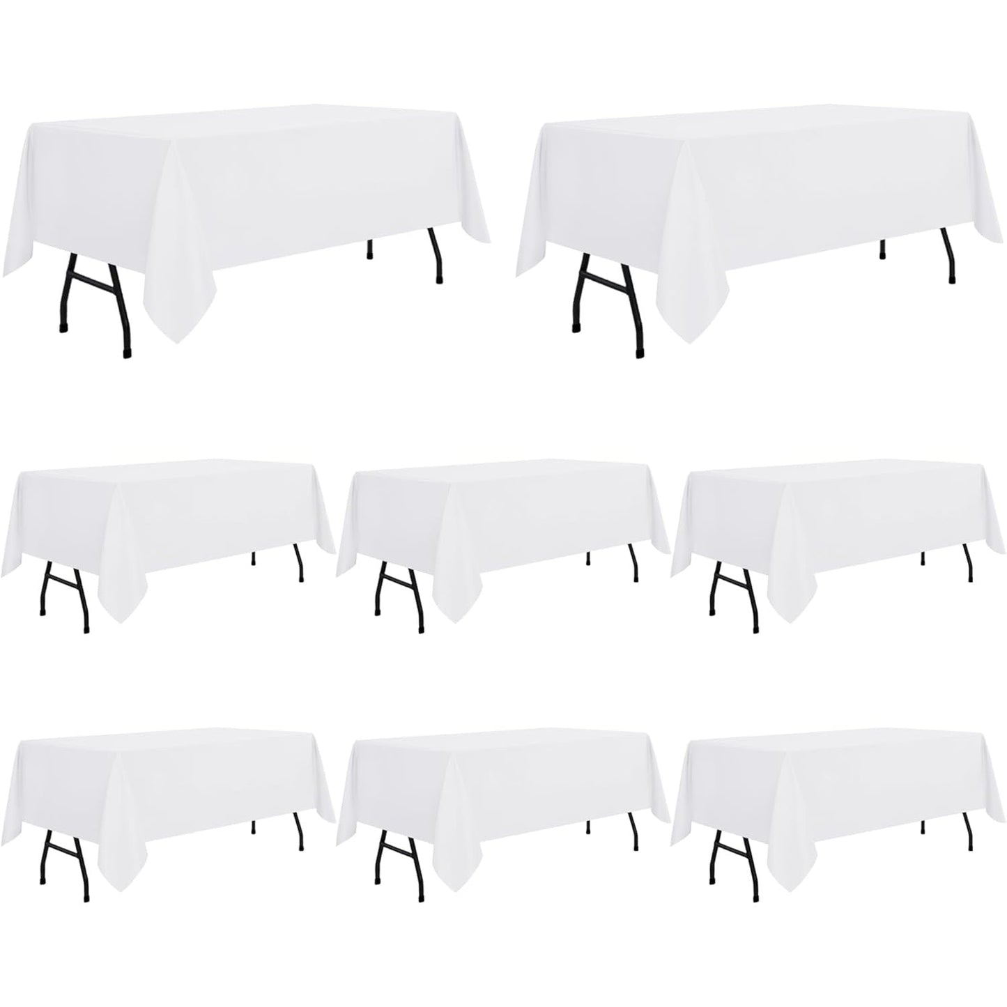 sancua Rectangle Tablecloth - 60 x 84 Inch - Stain and Wrinkle Resistant Washable Polyester Table Cloth, Decorative Fabric Table Cover for Dining Table, Buffet Parties and Camping, Black - Medaid International