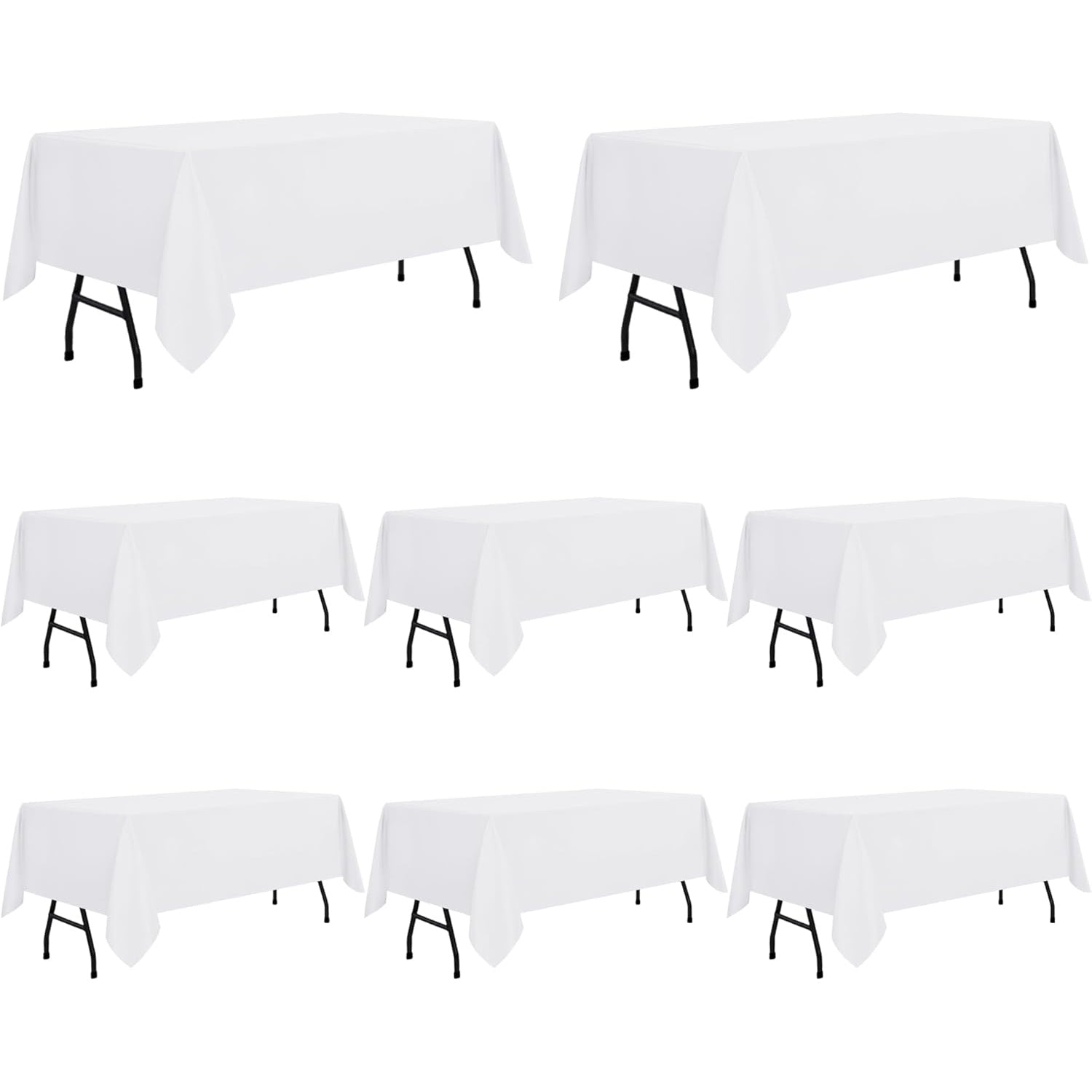 sancua Rectangle Tablecloth - 60 x 84 Inch - Stain and Wrinkle Resistant Washable Polyester Table Cloth, Decorative Fabric Table Cover for Dining Table, Buffet Parties and Camping, Black - Medaid International