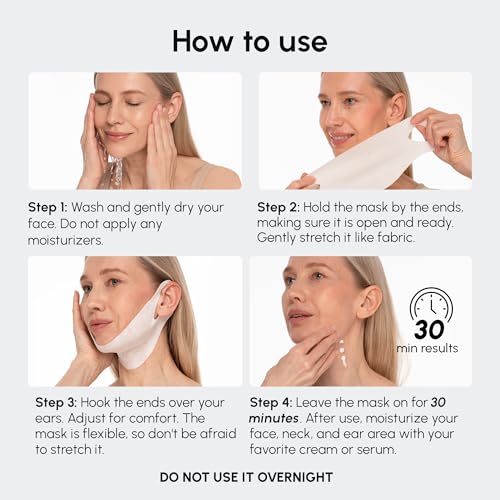 MAREE V Line Lifting Mask with 24K Gold – Deep Collagen Face Mask for Women – Jawline Shaper Mask with Retinol & Hyaluronic Acid – Neck Tightening & Firming - Double Chin Strap for Face Lift - Medaid International