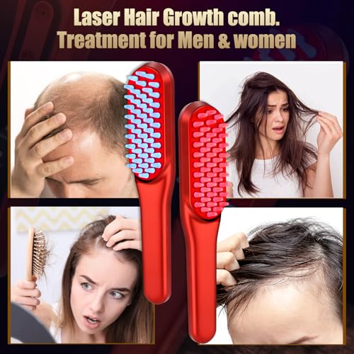 Laser Hair Growth Comb，Red Light Hair Growth Treatment for Men & Women（Red 1pcs ） - Medaid International