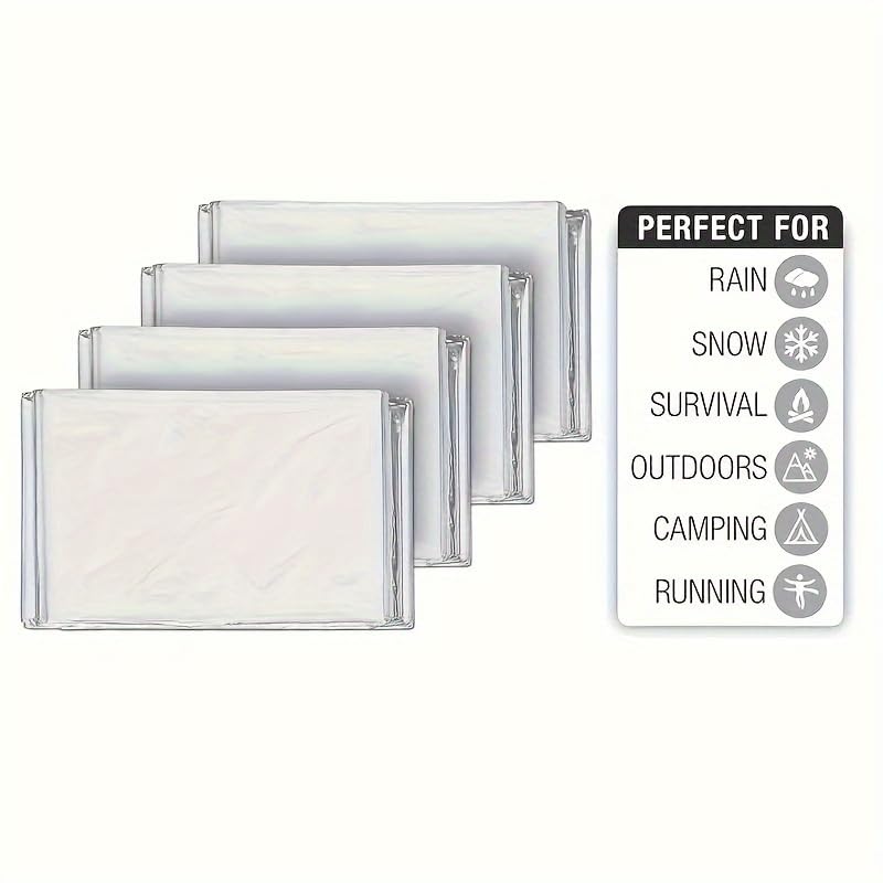 Emergency Mylar Thermal Blankets,Space Blanket Survival kit Camping Blanket, Perfect for Outdoors, Hiking, Survival, Bug Out Bag,Marathons or First Aid-55 X 82