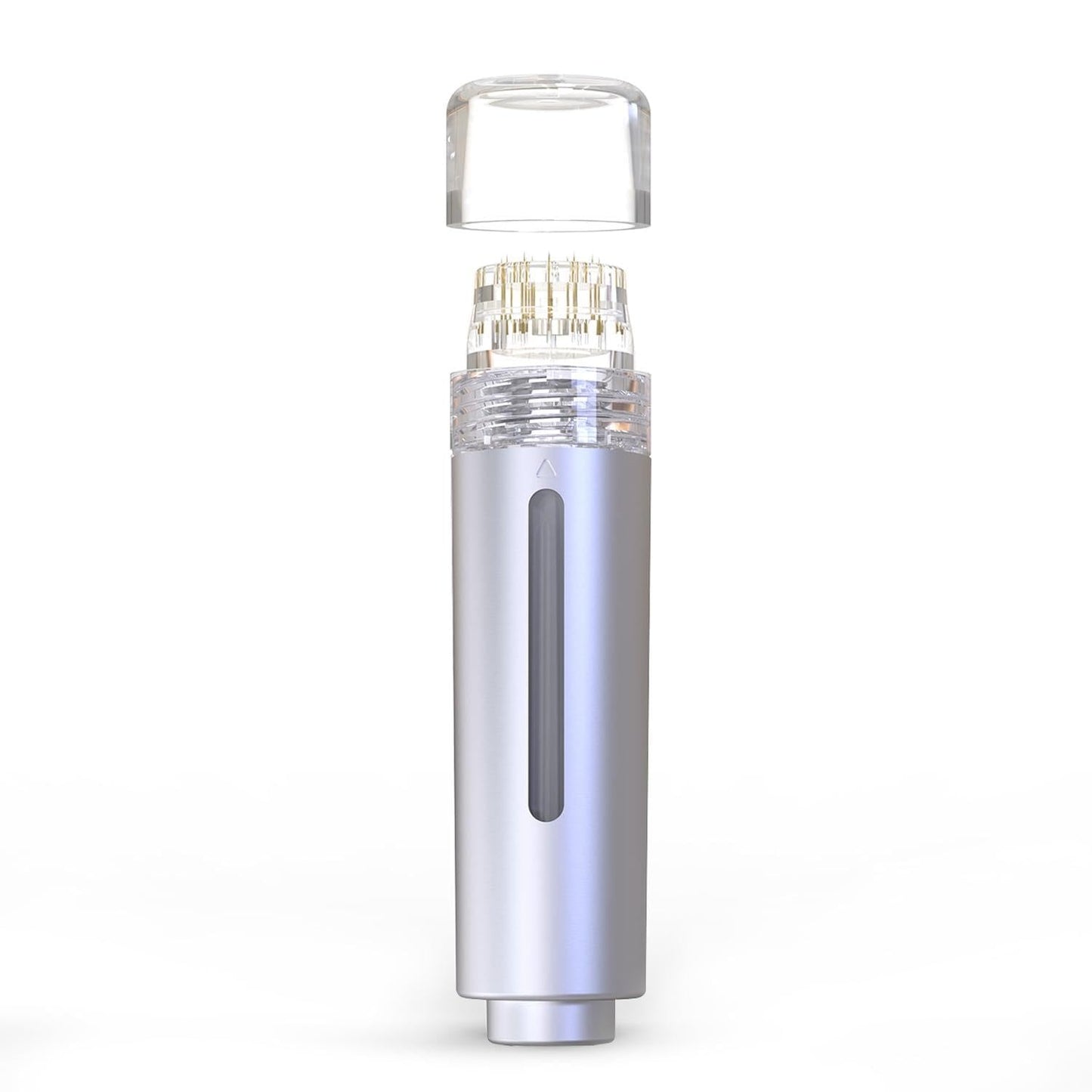 AQUA STAMP 2-in-1 Titanium Derma Stamp | 0.25mm Gold Micro Needles | Manual Microneedling Tool for Face Lips Scalp Care | Portable Serum Applicator with Storage Tube - Medaid International