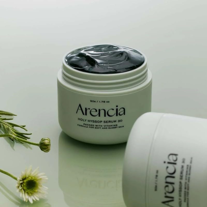 Arencia Glow Hyssop Overnight Face Mask Serum - hydrating & Anti-Aging Serum for younger looking Korean Glass Skin, Vitamin A, C, E, Niacinamide, Peptide - Medaid International